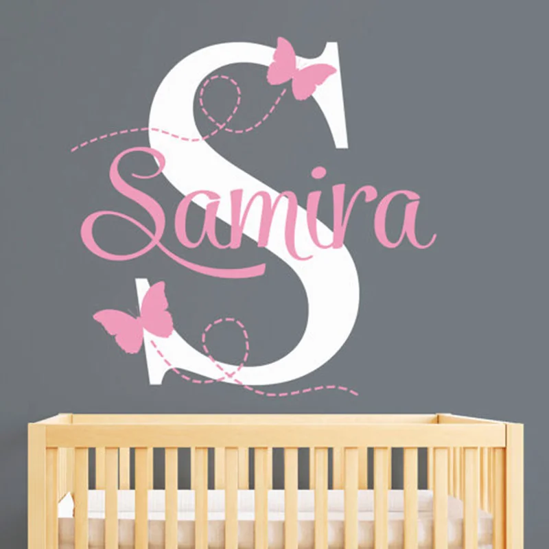 Butterflies Custom Name Wall Decal Baby Room Personalized ...