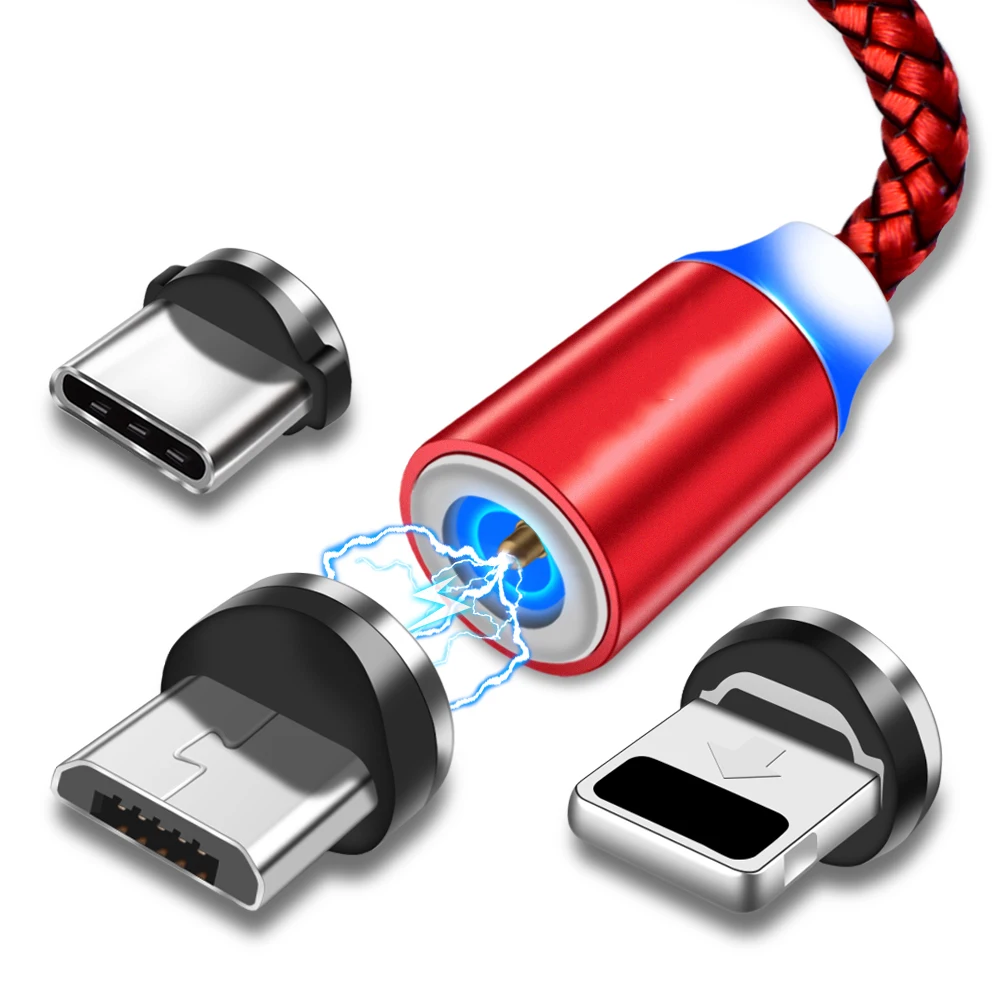 Магнитный Micro USB кабель для iPhone, samsung, huawei, магнитный кабель для зарядки и передачи данных, USB кабель для освещения, кабель для мобильного телефона