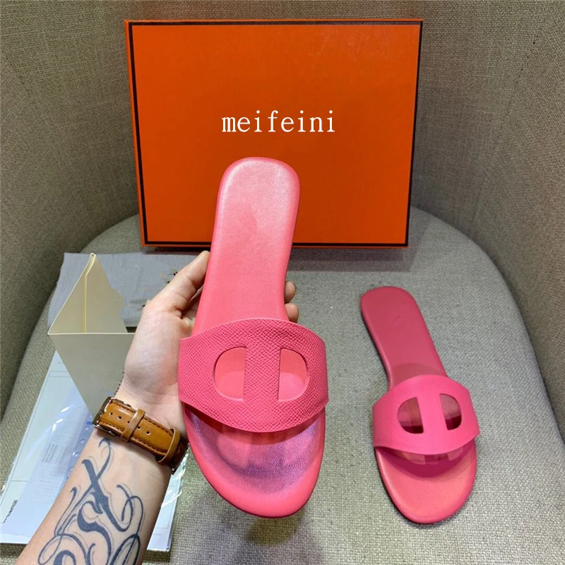 

Net red slippers female summer women Pig nose slippers 2019 new fashion wild Wearing h sandals Flat-bottomed word