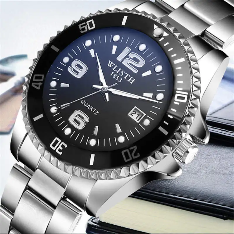 

WLISTH 2019 relogio masculino men's casual quartz watch men's stainless steel top brand luxury waterproof watches watch men