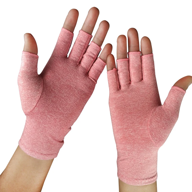 Men Women Therapy Pressure Gloves Hand Pain Relief Half-finger Mittens Breathable Rehabilitation Training Arthritis Care Gloves