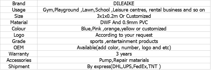 Новые 3 x1x0.2m синий Airtrack завод DWF двойными стенками Ткань Оборудование для гимнастики акробатика тренажерный зал коврики пол надувной