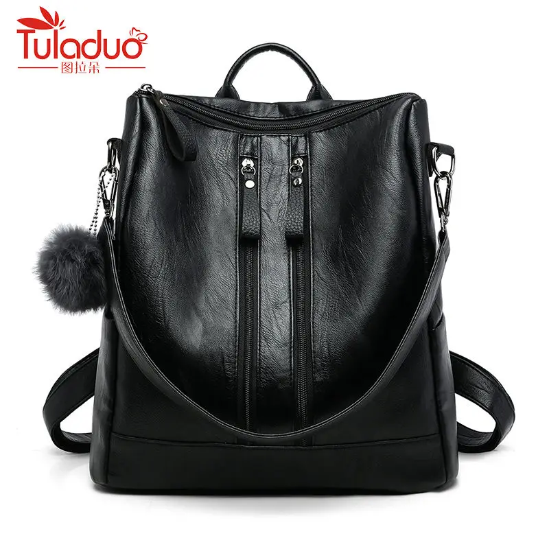 

famous brand vintage women backpack pu leather school backpacks for teenage girls casual large capacity shoulder bags