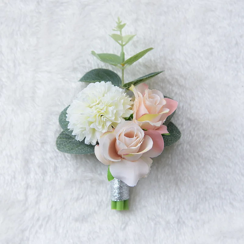 Buy 1Pc Bride Groom Wedding Corsages And Boutonnieres Rose Wrist Flower Party