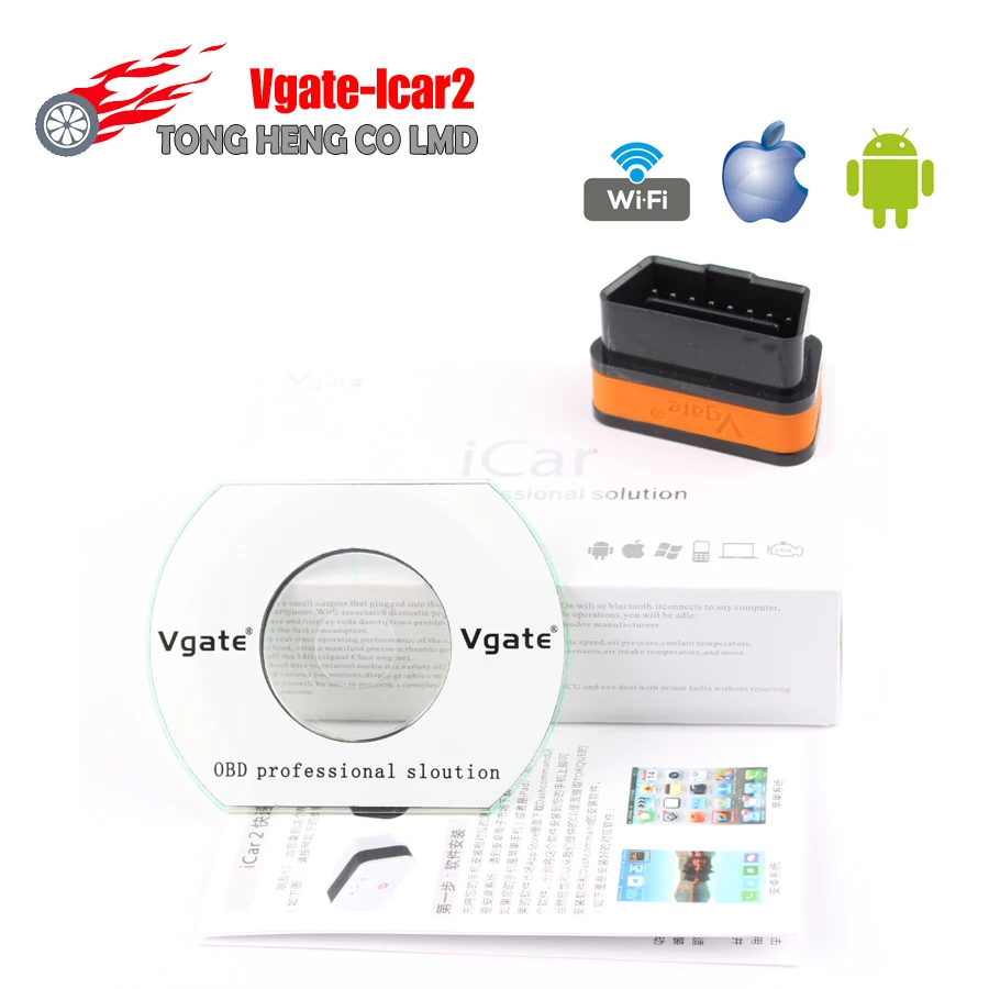 Диагностический интерфейс Vgate iCar2 Wi Fi iCar 2 OBDII ELM327 OBD для IOS iPhone iPad Android 8