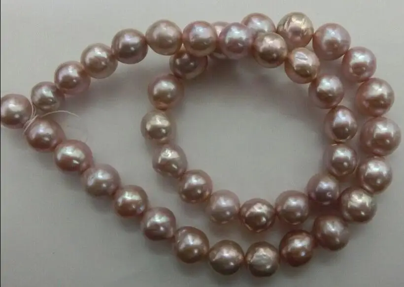 

Beautiful elegant 10-11mm pink pearl necklace 18inch super luster AAA