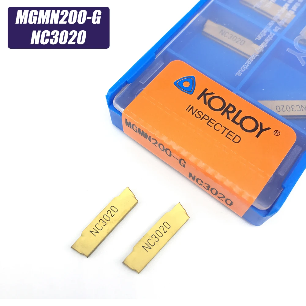 

10PCS MGMN200 G NC3020 2mm grooving carbide inserts MGMN200-G lathe cutter turning tool Parting and grooving tool