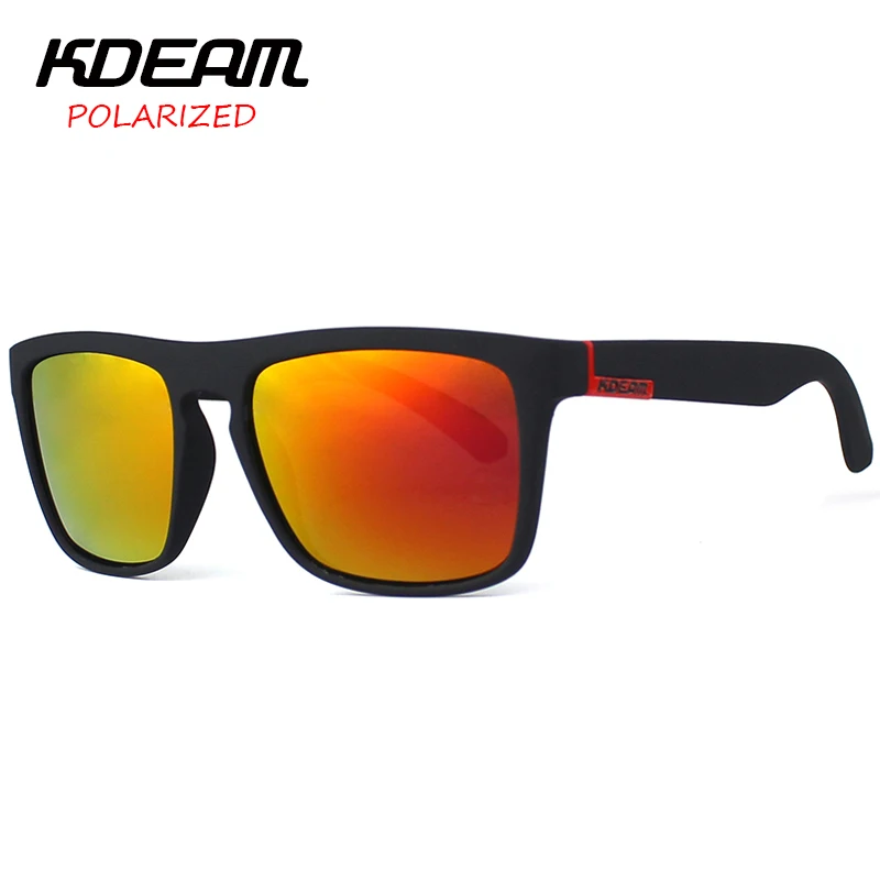 KDEAM Polarized Sunglasses Men Sport Eyewear Brand Designer Driving Oculos De Sol Reflective Coating UV400 With Case KD156