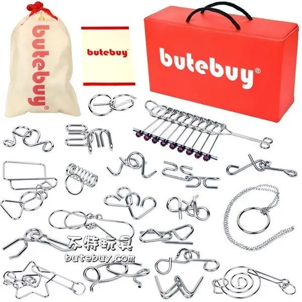 

20pcs/set Brain Teaser IQ Test Toys Mind Game Metal Wire Puzzles Magic Trick
