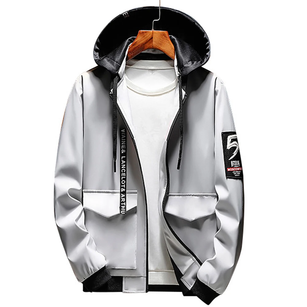 الخريف منفذها مقنعين سترة الرجال عارضة ضئيلة خليط سترة واقية سترة الذكور أبلى سستة رقيقة معطف العلامة التجارية الملابس JK18043