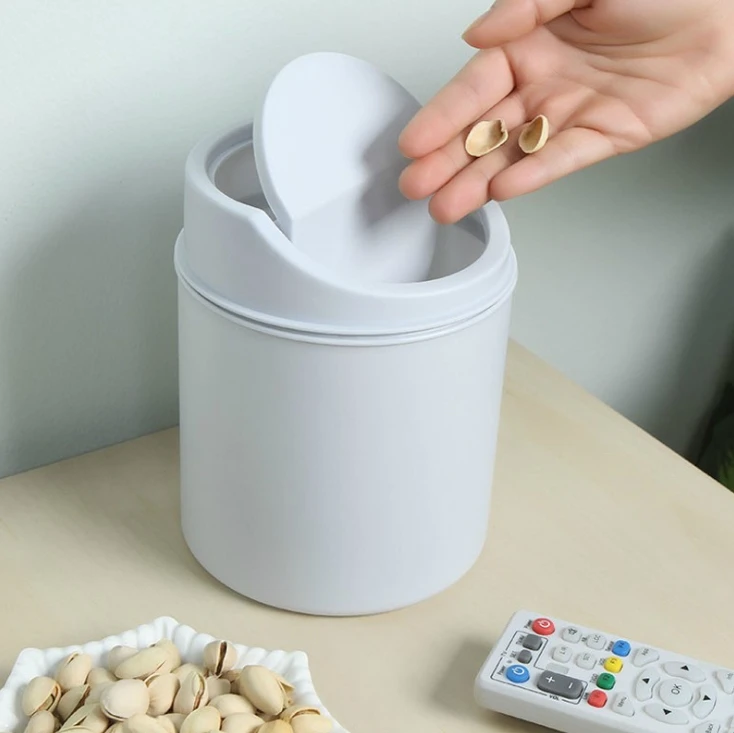 

Plastic Bucket Waste Bin Office Kitchen Home Storage Bins Rolling Cover Type Bathroom Trash Can Garbage Bag Stand Holder