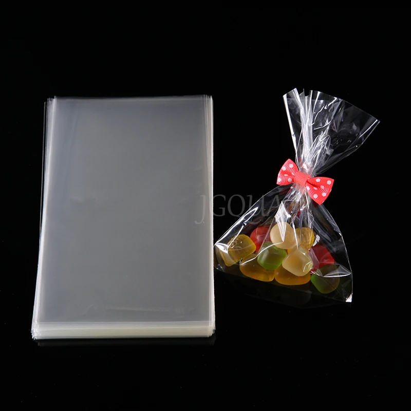 200 pcs Clear 5 x 11 Flat Cello Cellophane Bags Poly Treat Bags 2.8 mils  for Gift Wrapping, Bakery, Cookie, Candies, Toast, Dessert, Party Favors