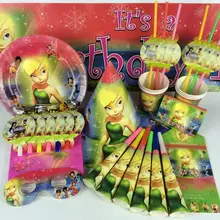 Omilut elf tinkerbell decoração 1th festa de aniversário guardanapos descartáveis/placas/copos/bonés flying elf fada tinkerbell bolo