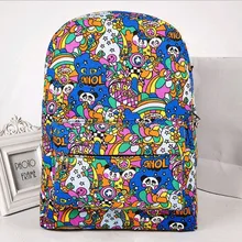 20Style Canvas Graffiti Cartoon Women Bag Backpack Graffiti Printing Student Bag Backpacks Woman Women Harajuku Travel Back Bag