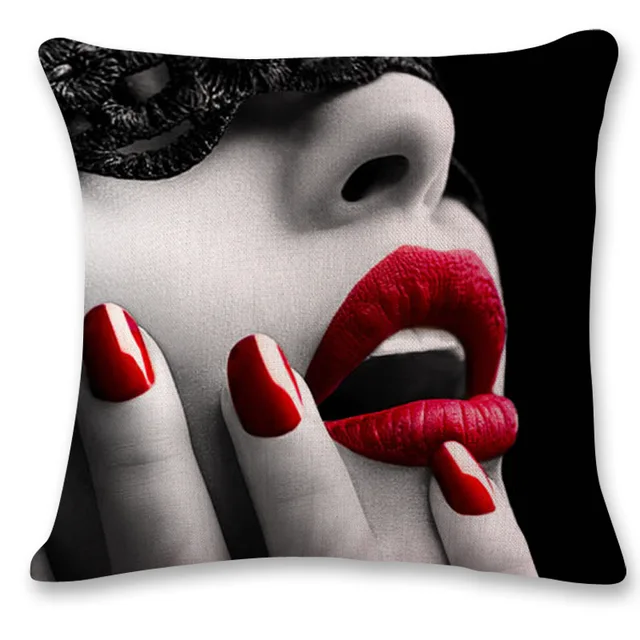 Red Lips Cushion Covers