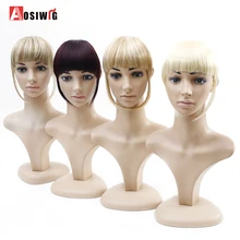 AOSIWIG Short Synthetic Bangs Heat Resistant Hairpieces Hair Women Natural Short Fake Hair Bangs