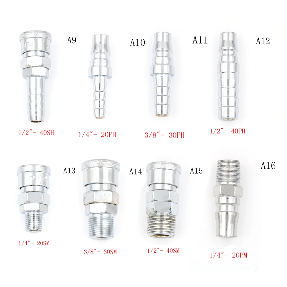1 шт. 1/" 1/4" 3/" евро фитинги воздушный шланг коннектор компрессора мужской/женский евро быстросъемный фитинг