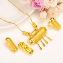 Bangrui новейшие традиционные украшения в эфире набор ожерелье серьги/кулон/кольцо желтый цвет Эритрея Женская мода Habesha