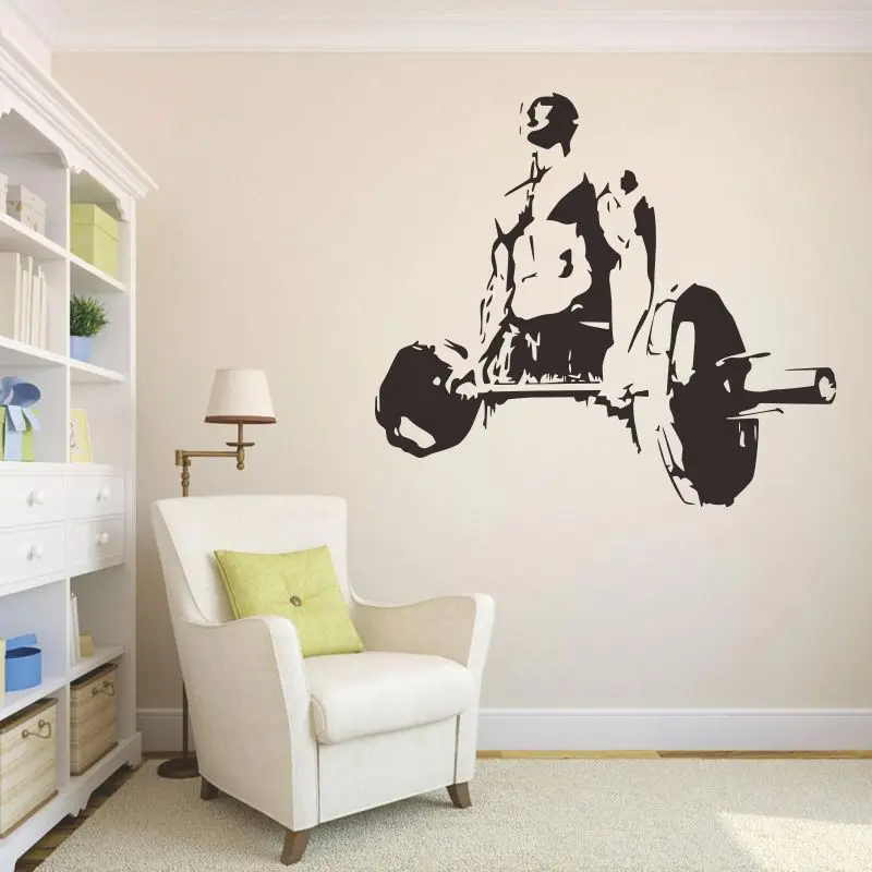 Dctal GYM wall sticker  Logo Name GYM Decal Posters Vinyl Wall Decals Pegatina Quadro Parede Decor Mural GYM Sticker 2