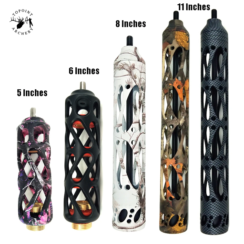 Online 5 6 8 11 zoll Verbindung Bogen Stabilisator Stoßdämpfer Aluminium Legierung Bearbeitung für Verbindung Bogen Bogenschießen jagd Schießen