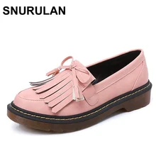SNURULAN/женская кожаная обувь; большие размеры 43; модные лоферы с бахромой на плоской подошве; женские тонкие туфли на платформе без застежки; sapato feminino; 17