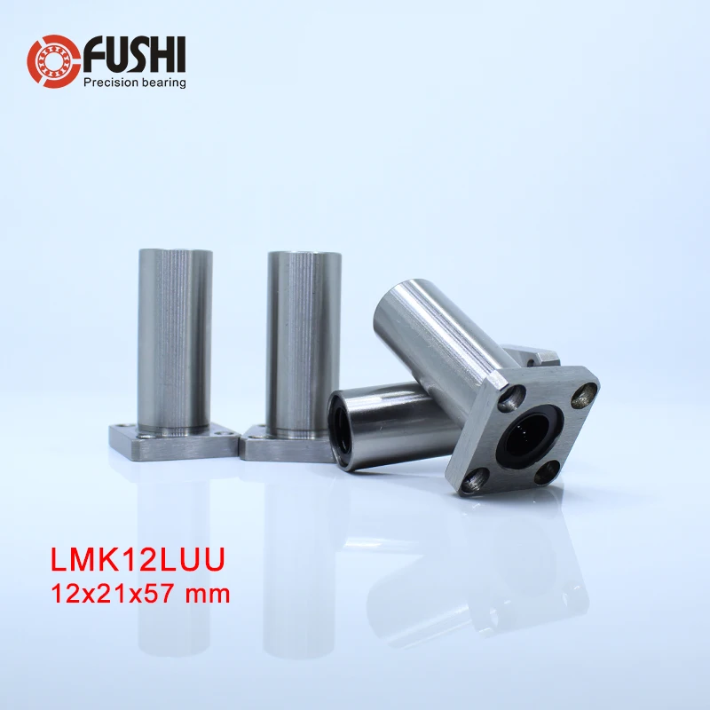 LMK12LUU длинный линейный подшипник 12*21*57 мм (4 шт.) LMK 12LUU 12 квадратный фланцевый тип