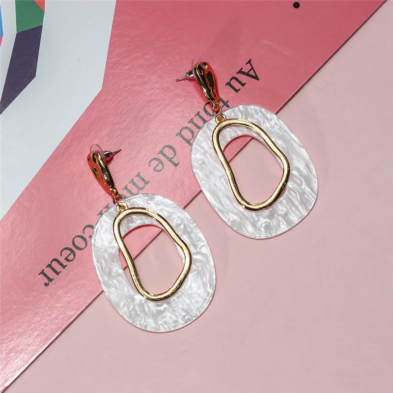 

Korean New Retro Geometric Earrings Irregular Acrylic Earrings Engagement Earrings for Women Temperament Jewelry Aretes O5E733