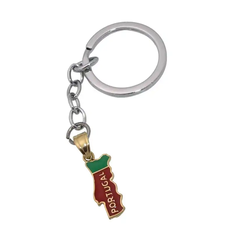 

zkd portugal map National Flag key chain & key ring country map jewelry
