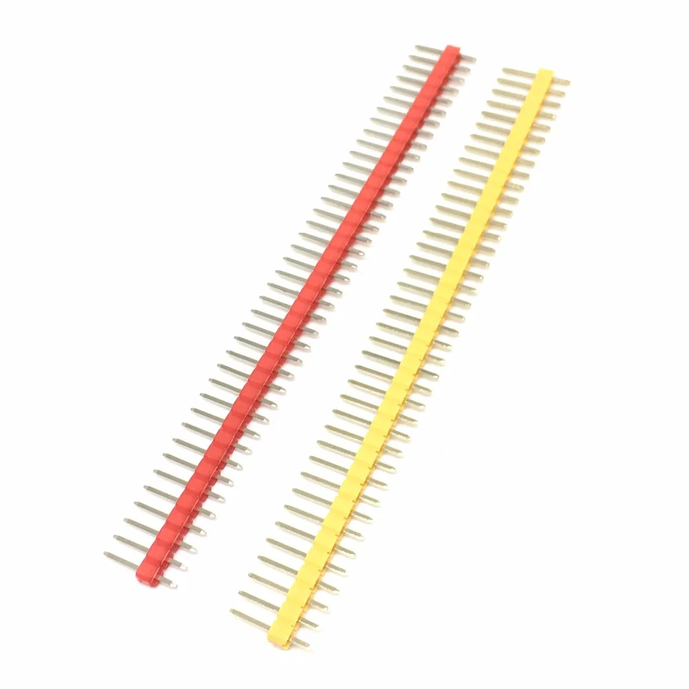 40 Pin 1x40 Single Row Male 2.54 Breakable Pin Header Connector Strip whiteblackredbluegreenyellow 1
