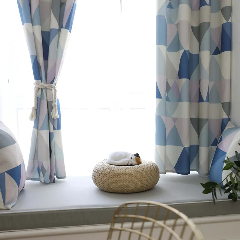 

Modern Waterproof Geometric Print Blackout Curtain For Living Room Bedroom Curtain Window Treatment Drape Blind Solid Home Decor