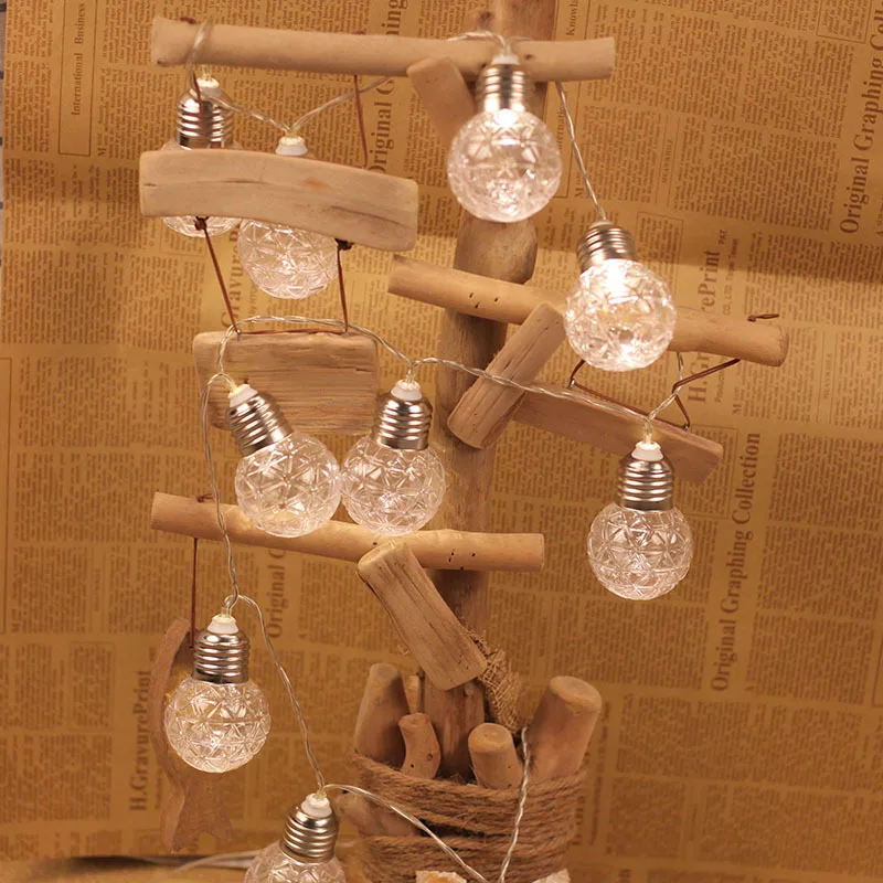 2,5 м/5 м в форме лампочки струнная световая резьба гирлянда светодиодная сказочная лампа для внутренней гостиной декоративная аккумуляторная лампа SL075