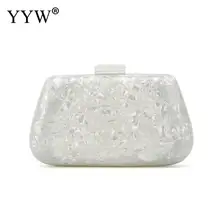 Белый вечерний клатч женская акриловая сумка через плечо Лето Новое поступление Свадебный Кошелек маленькая Bolsa Feminina