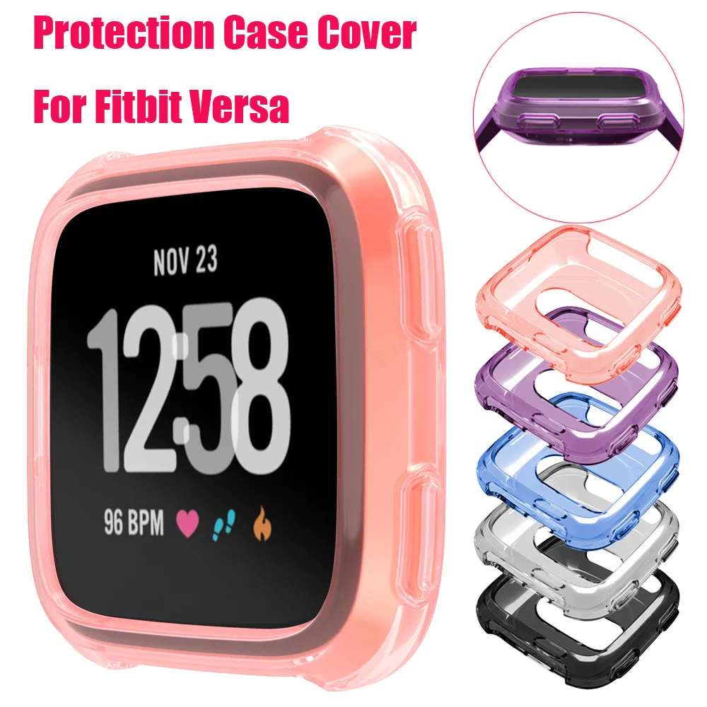 

Ultra-thin Soft Case Cover For Fitbit Versa Full Protection Silicone Plating TPU Cases wearable devices Smartwatch Protector#20/