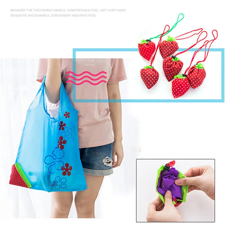 Vogvigo Creative environmental storage bag Handbag Strawberry Foldable Shopping Bags Reusable Folding Grocery Nylon eco tote Bag Vogvigo Creative environmental storage bag Handbag Strawberry Foldable Shopping Bags Reusable Folding Grocery Nylon eco tote Bag