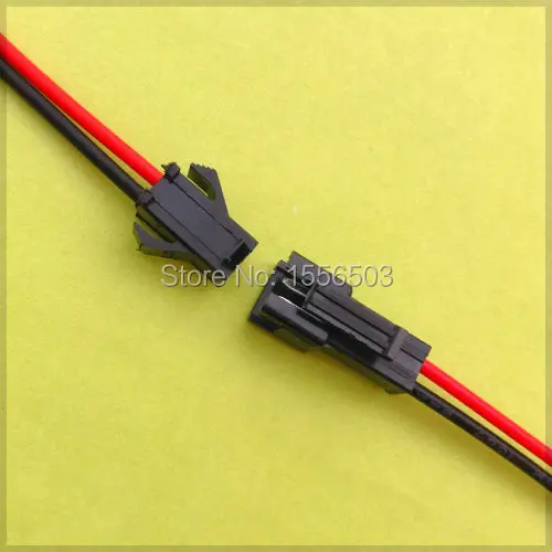 50 Pairs lot Terminals Connector 2pin Cable 10cm JST Terminals Red Black Wire Male Female Plug