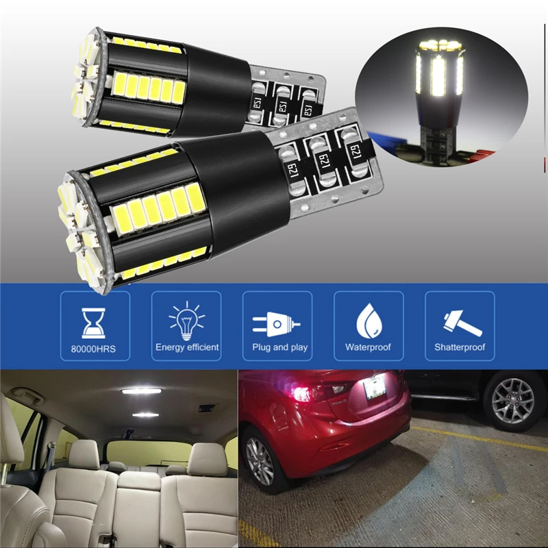 СВЕТОДИОДНЫЙ Автомобильный светильник T10 501 194 W5W SMD 39 2 шт. HID белый canbus без ошибок с