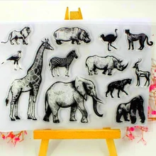 Scs158 동물 scrapbooking에 대 한 실리콘 클리어 스탬프 diy 앨범 카드 장식 엠보싱 폴더 공예 고무 스탬프 도구 새로운(China)