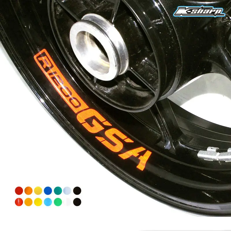 

8 X CUSTOM INNER RIM DECALS WHEEL Reflective STICKERS STRIPES FIT BMW R 1200 GSA
