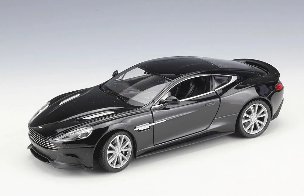 Welly 1:24 Aston Martin Vanquish черная литая модель спортивная гоночная машина игрушечная