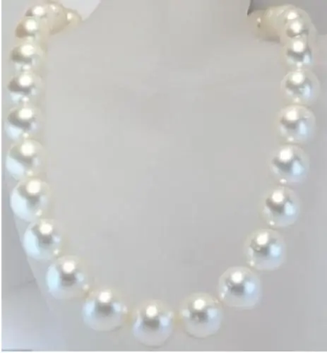 

Free Shipping >>>>> SHOT AAA+ 11-12mm NATURAL SOUTH SEA WHITE PEARL NECKLACE 18'' 14k GOLD