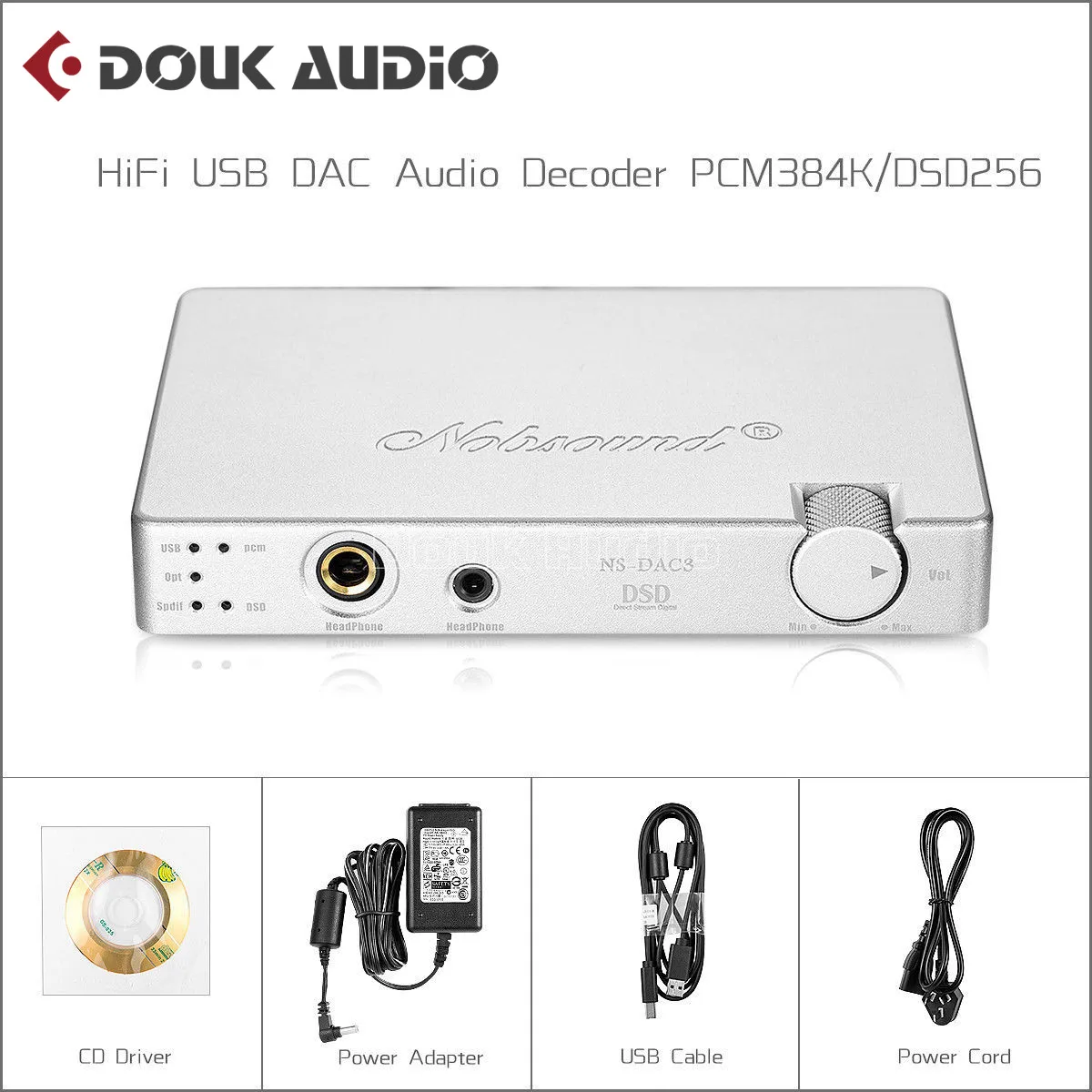 

Douk audio HiFi DSD1792 Mini Audio Decoder XMOS USB/Coaxial/Optical PCM384K/DSD256 DAC Headphone Amp