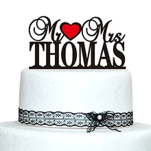 Персональное имя с г-н и миссис топперы свадебный торт для свадьбы пара торт Топпер на заказ праздничное украшение для дня рождения подарок