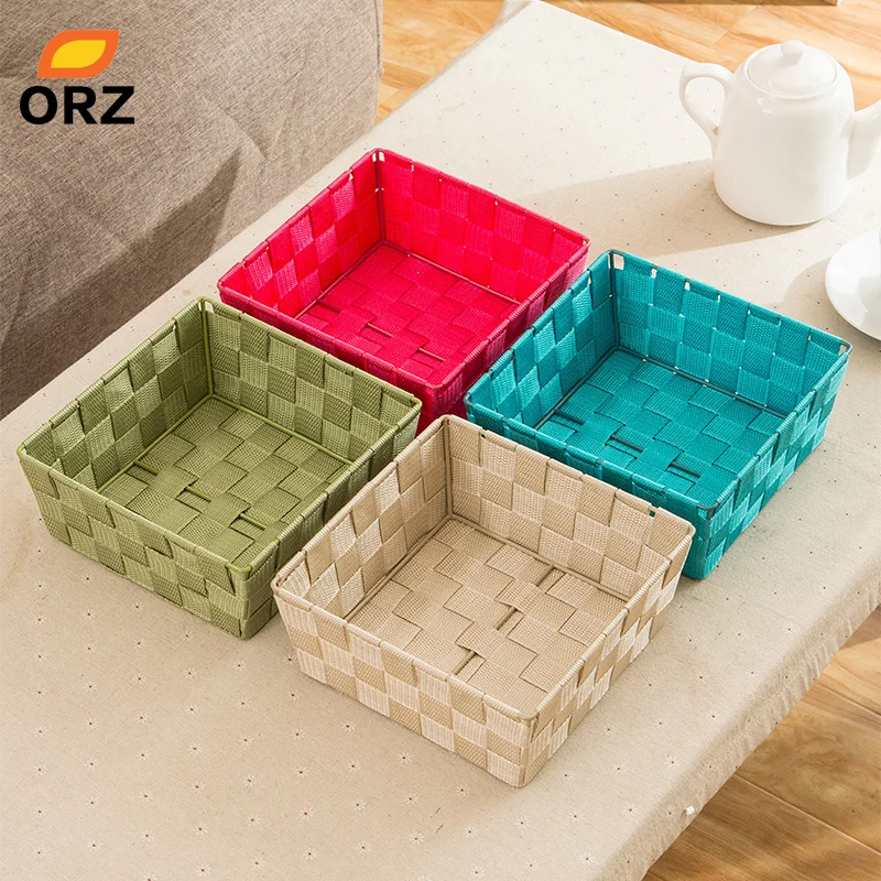 

ORZ Storage Basket Set of 4 Home Office Orgainzer Bins Drawer Closet Storage Box Container Desktop Case Organizer Big Size