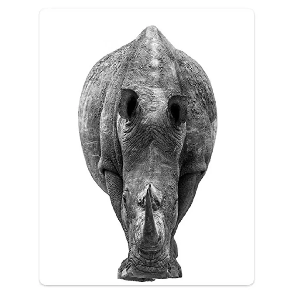 Super Soft Warm Blankets Sofa Bed Throw Gray Rhino Horns Animal