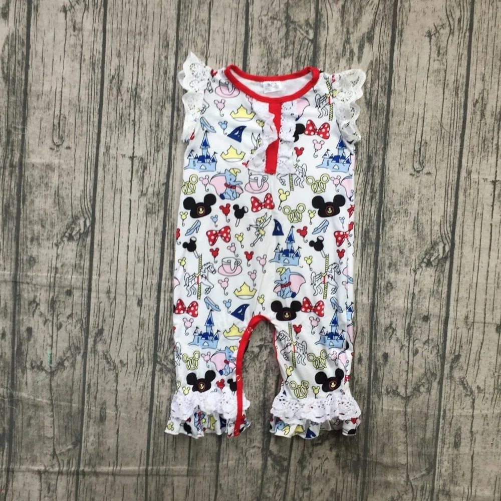 

new arrival baby girls boutique clothing carton elephant mouse infant cotton fashion tutu romper Toddler milk silk lace kidswear
