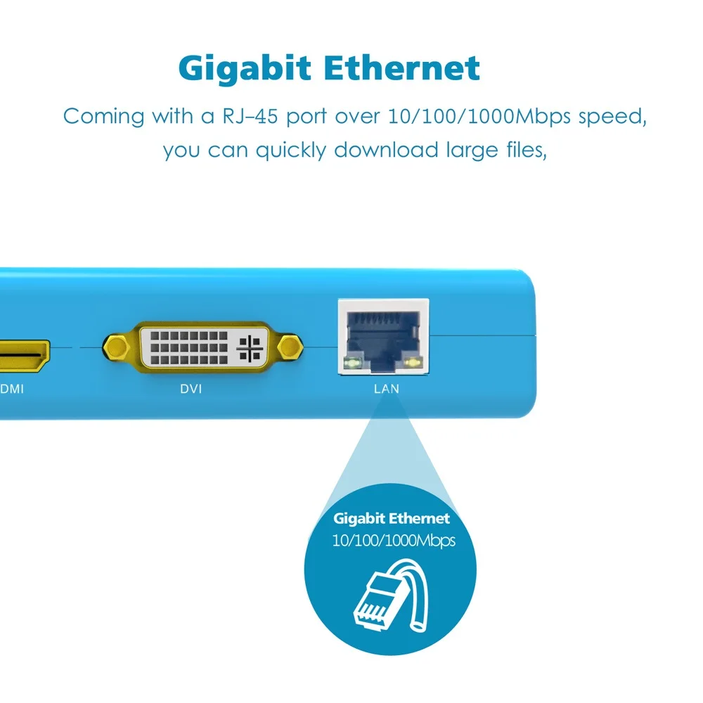 Wavlink Многофункциональный USB3.0 Универсальная док-станция с двумя видео Дисплей HDMI/DVI/VGA 1080 P Gigabit Ethernet для Mac OS Windows