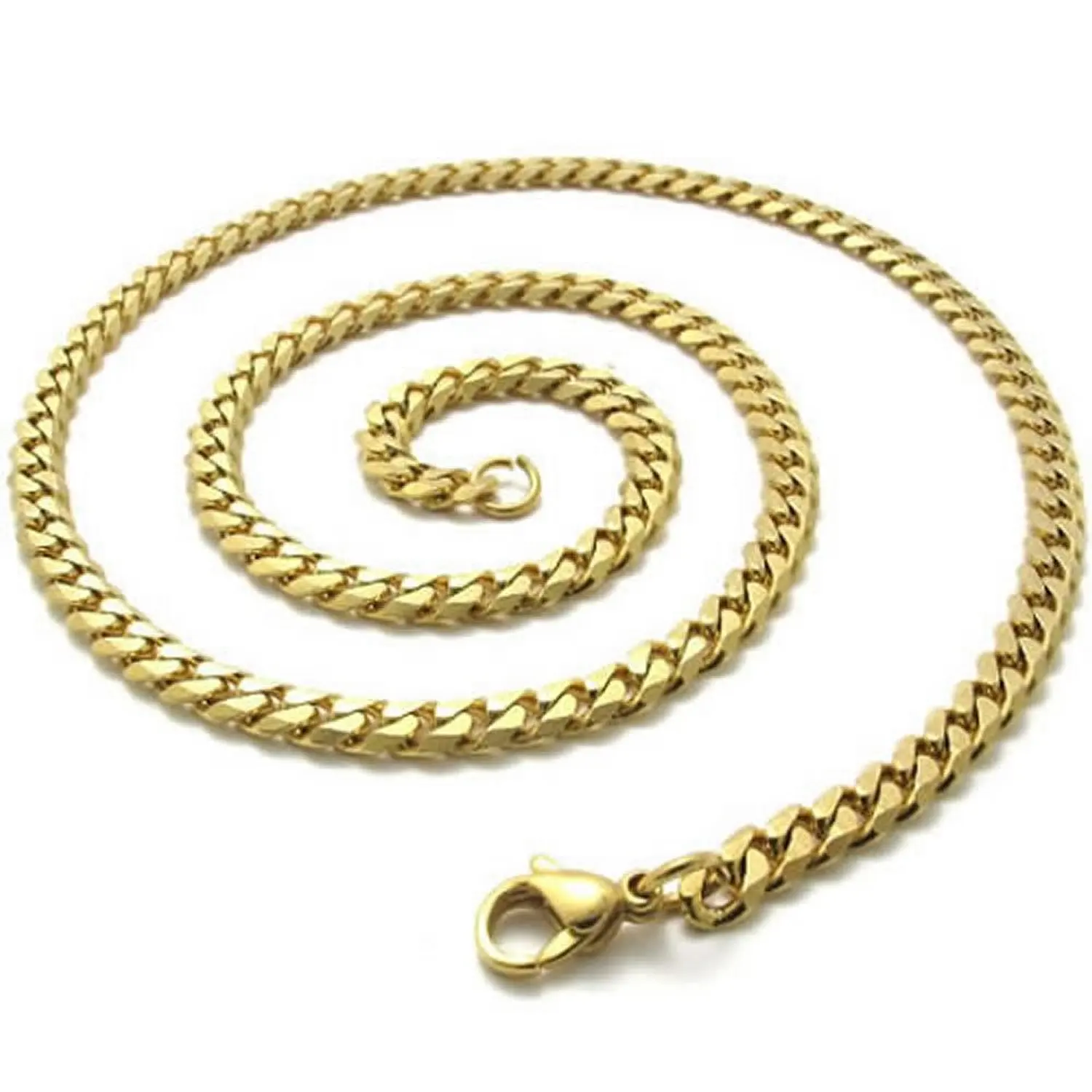 Male font b jewelry b font necklace stainless steel necklace gold width 4 mm