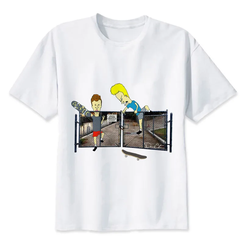

Beavis And Butthead T-shirt men summer t-shirt boy print tshirt anime t shirt brand clothing white color tops tees MRR160