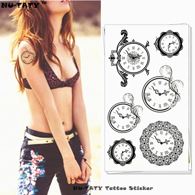 Nu-TATY Wise Time Circle Clock Temporary Tattoo Body Art Arm Flash Tattoo Stickers 17x10cm Waterproof Fake Henna Painless Tattoo Nu-TATY Wise Time Circle Clock Temporary Tattoo Body Art Arm Flash Tattoo Stickers 17x10cm Waterproof Fake Henna Painless Tattoo
