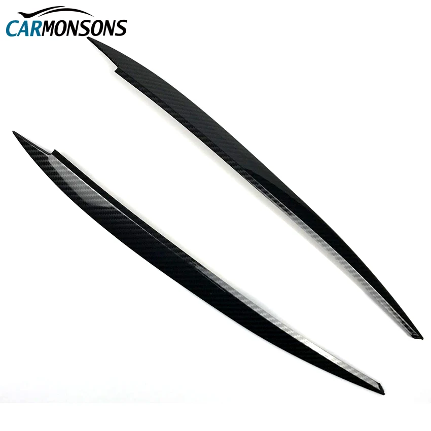  Carmonsons Headlights Eyebrow Eyelids Plastic Carbon Fiber Stickers Cover for Volkswagen VW Golf 7 